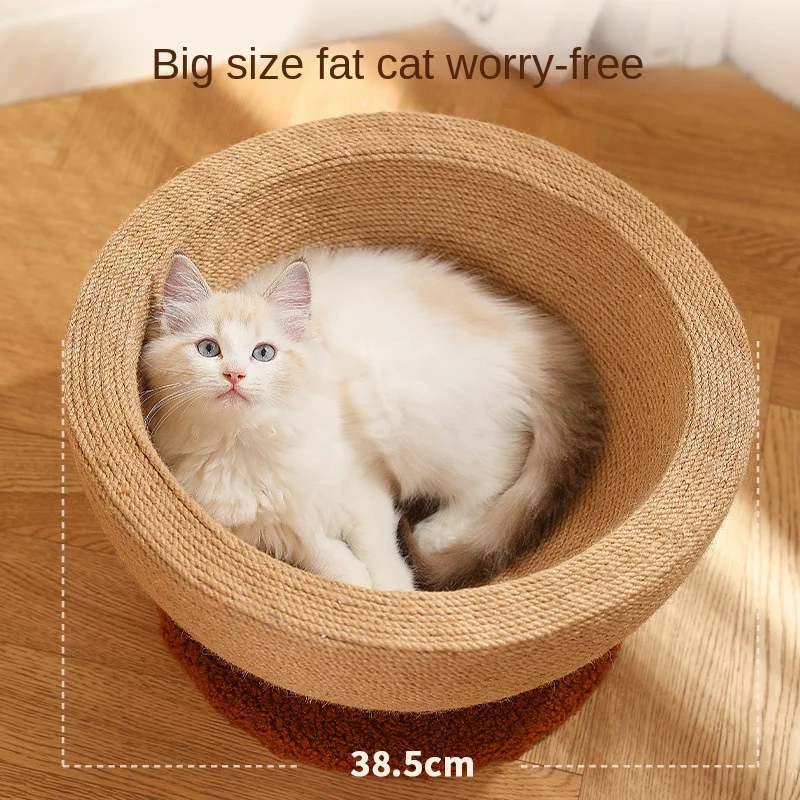 Four Seasons Universal Sisal Cat Scratch Board Nest Integrated Round Cat\'s Paw Pot Cat Toy Anti-Scratch Sofa Climbing Frame