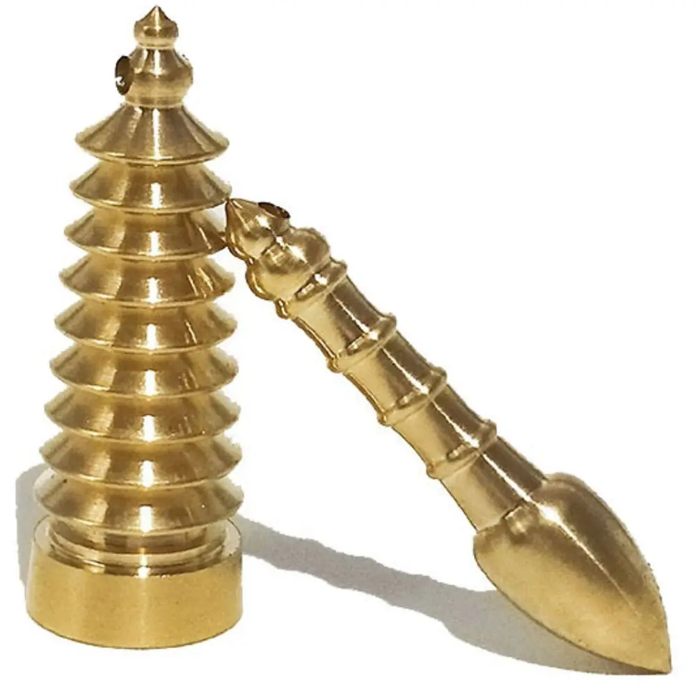 

Decoration Craft Brass Pendant Feng Shui Keychain Wenchang Tower Pagoda Tower Figurines Desktop Ornaments Tower Model Statue
