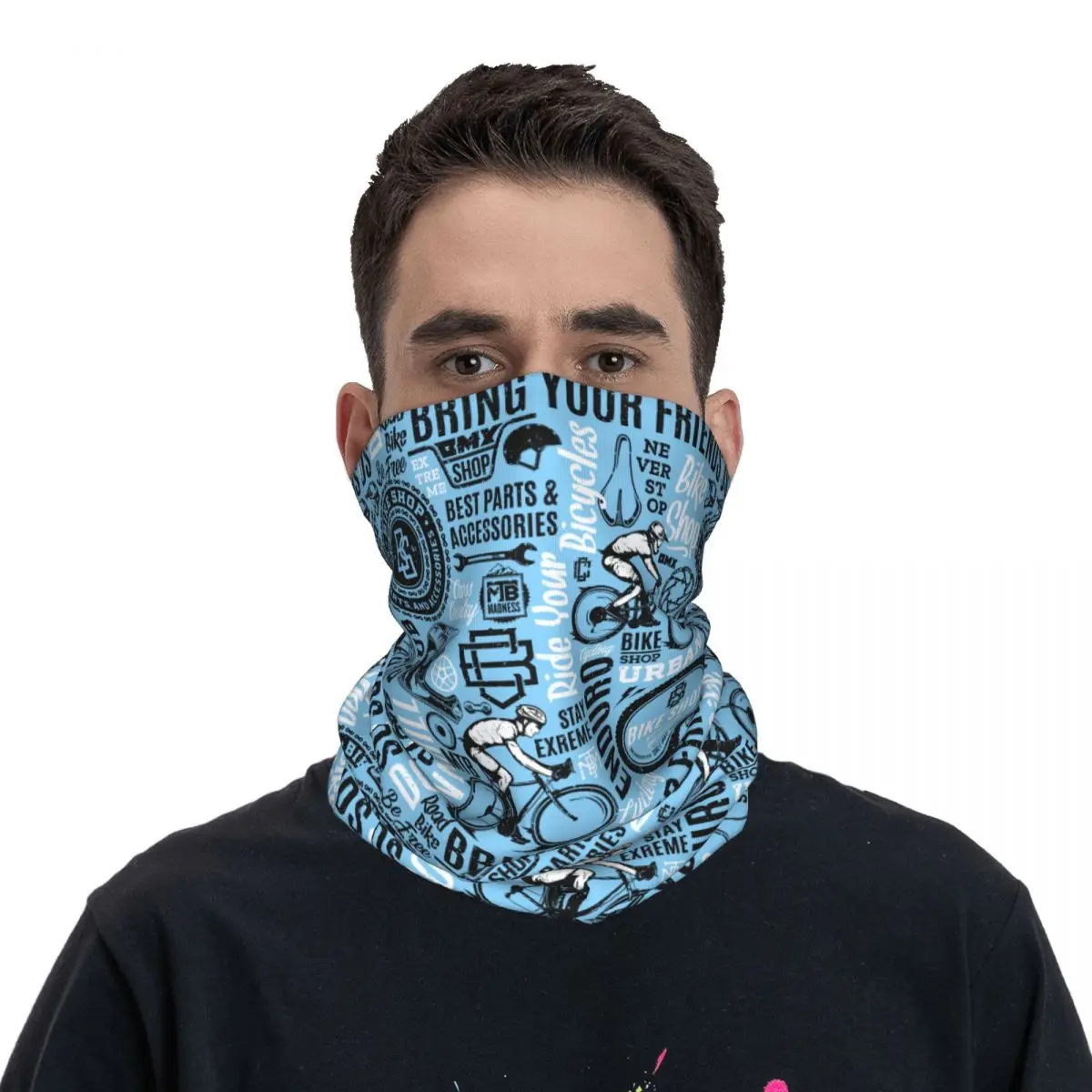 

Велосипедная горная бандана в стиле ретро, шейный платок с принтом для Bmx, дорожный велосипед, теплый шарф-маска для лица, для спорта на открытом воздухе и велоспорта