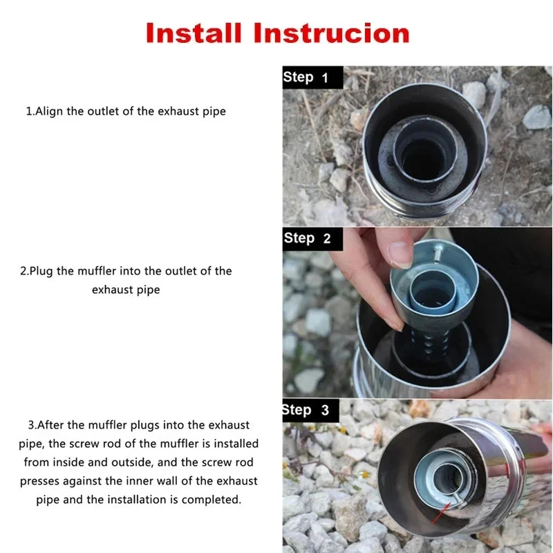 Universal Motorcycle DB Killer Exhaust Insert 35mm 42mm 48mm 60mm Baffle Muffler Stainless Steel Sound Reducer image 3