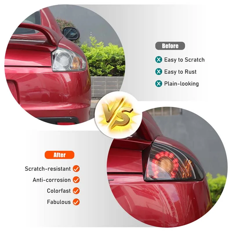 

x2 ABS Plastic Smoked Black Car Tail Light Cover Taillight Protective Cover Suitable for Mitsubishi Eclipse 2006-2012 Accessorie