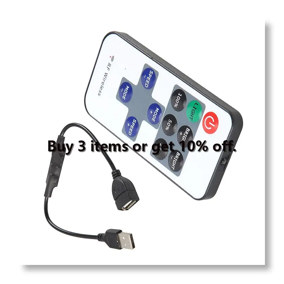 ✤11 Keys LED Strip Controller Mini Dimmer RF Remote 5V USB Interface Controller for 5050/2835 Single Color LED Strip