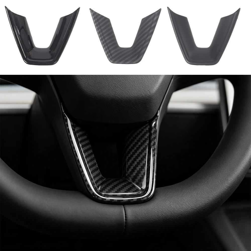 ABS Car Steering Wheel Patch U-shaped Protective Cover Trim Sticker For Tesla Model Y Juniper Model 3 Highland Model YL 2025