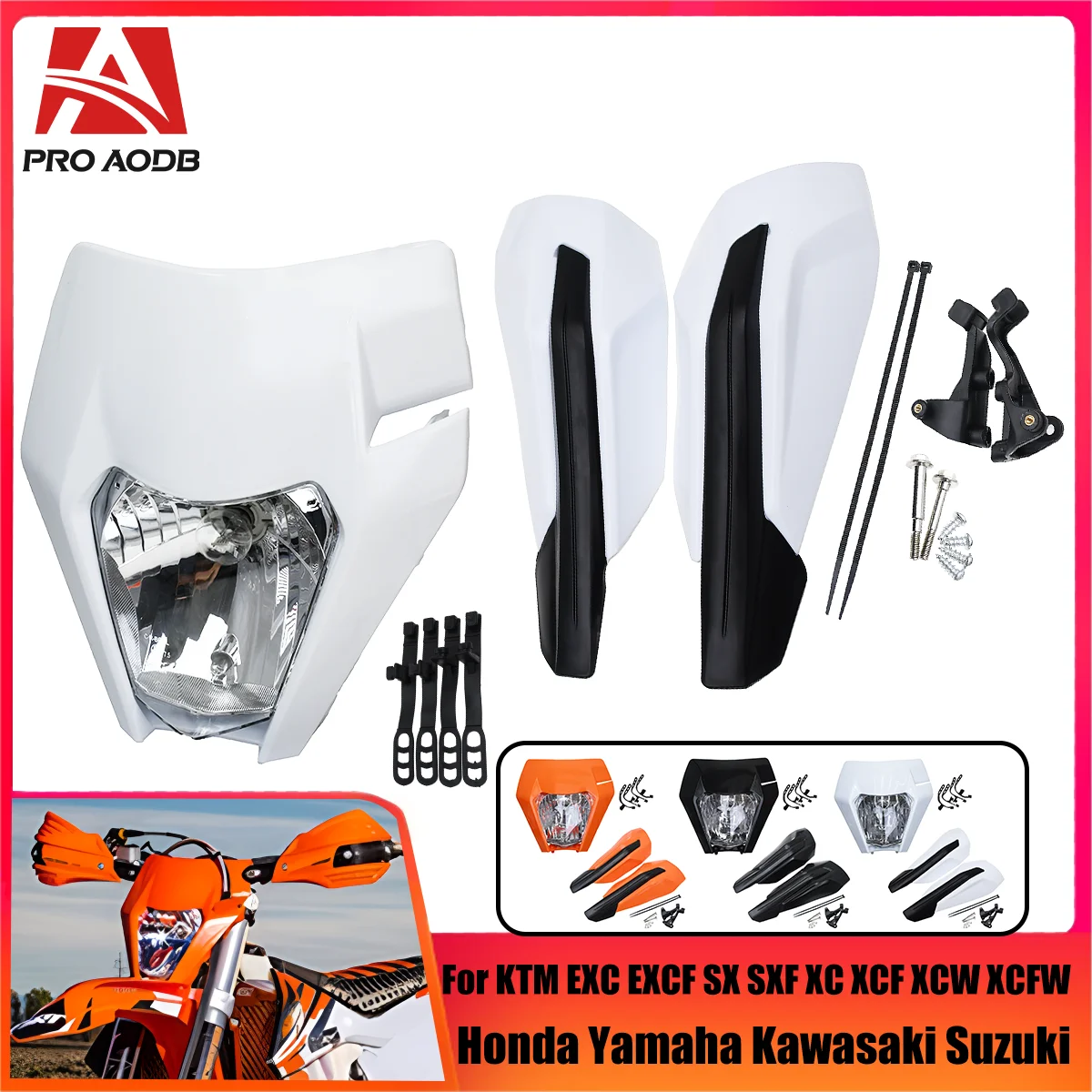 

Universal S2 Head Light Headlight Headlamp Lamp For KTM SX SXF XC XCF EXC XCF DRZ Supermoto 125 150 250 350 450 530 Motorcycle