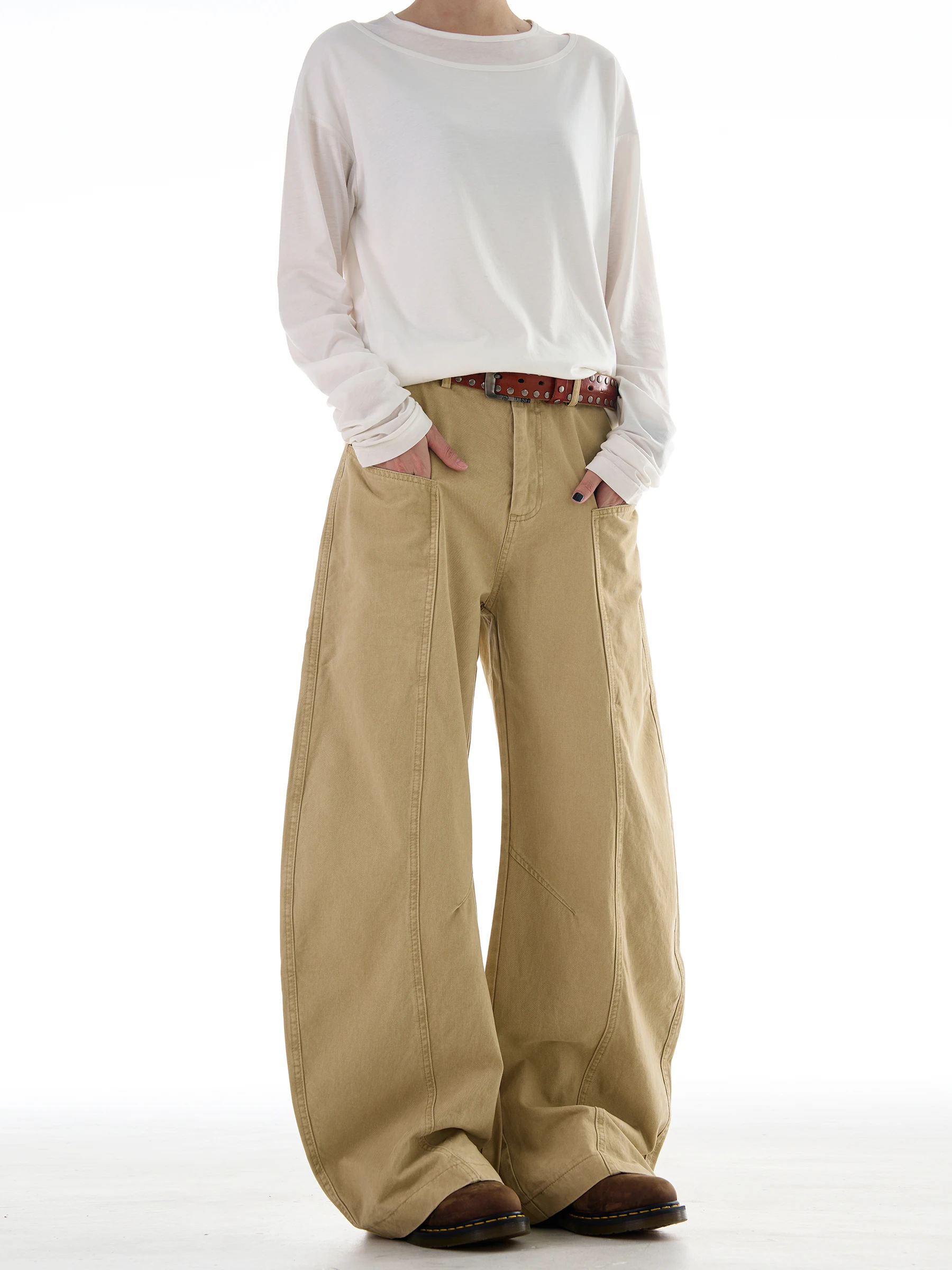 MADWITCH Vintage Simple Cut Design Freizeithose Herren Lose Silhouette Drag Knife Freizeithose ex Lange Arbeitskleidung