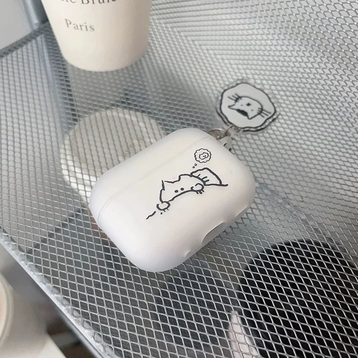 Чехол для наушников с милым линией и котом, подвеска в минималистском стиле для Apple Airpods pro2 3 2 4, защитный чехол для гарнитуры