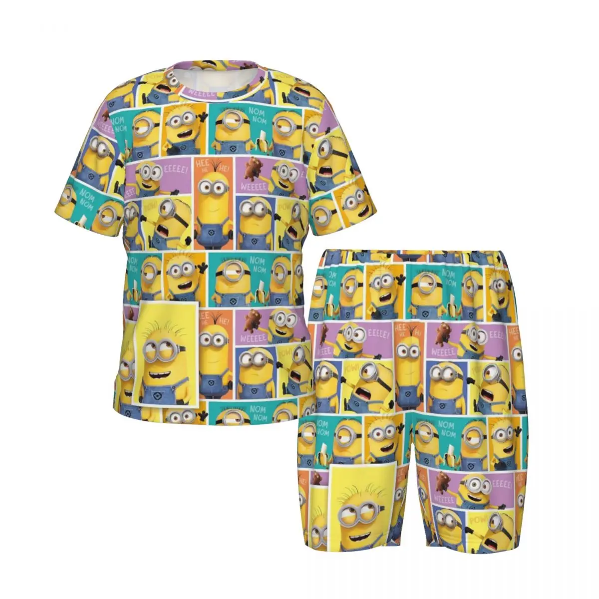 

boy's girl's Pajamas Set M-Minions Down Tops and Shorts Pajama 2 Piece Pyjama Nightwear Loungewear