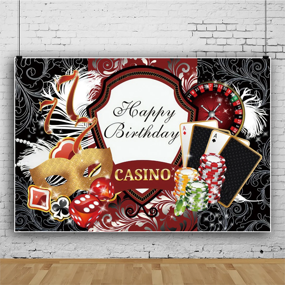 خلفية كازينو لحفلة عيد الميلاد بوكر لاس فيغاس سعيد ذهبي لامع رويال رقاقة النرد فتحة آلة الفينيل خلفية التصوير الفوتوغرافي