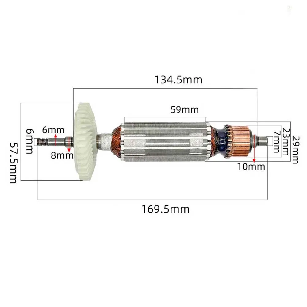 Copper Rotor Motor for Angle Grinder For 1030 9700 1031 91003 Replacement with 134.5mm Shaft Distance and Optimized Cooling Fan