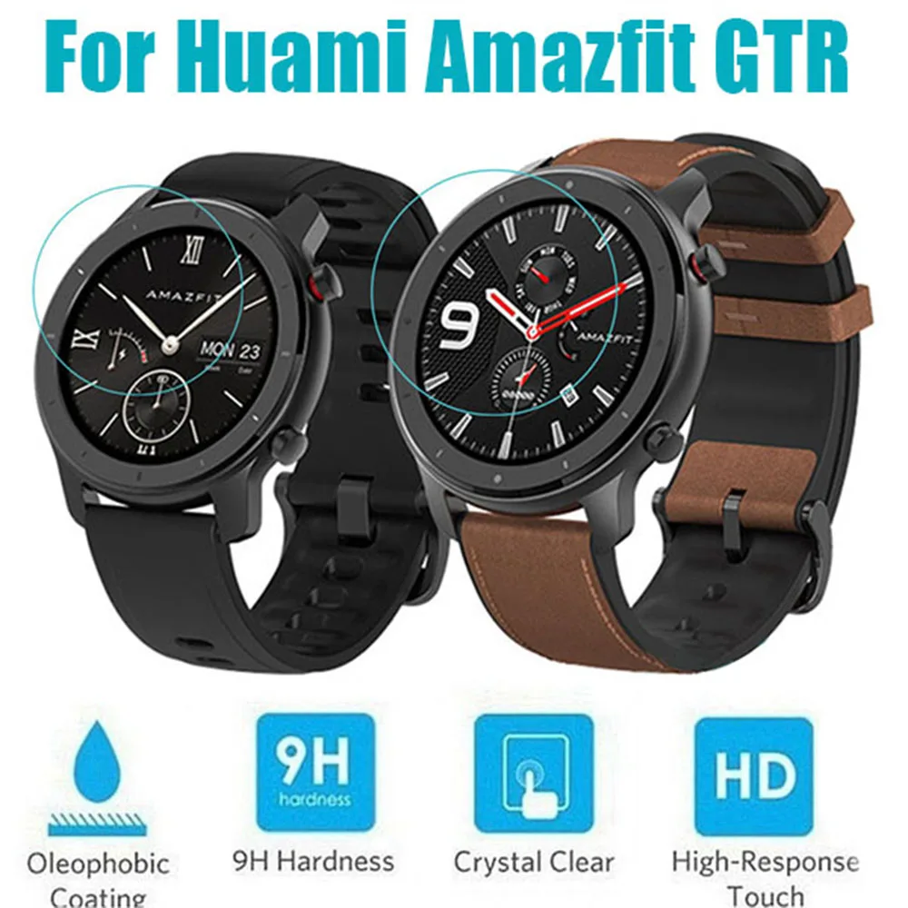 FIFATA Glass Tempered Film For Xiaomi Amazfit GTR 47/42MM HD Clear Glass Film Full Cover Screen For Amazfit GTR Smart Watch