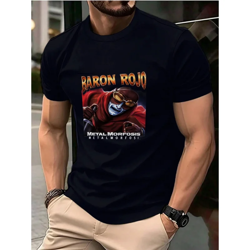 

Мужская футболка Black Baron Rojo Metal Morfosis с принтом и текстом, хлопок высокого качества, 180 г