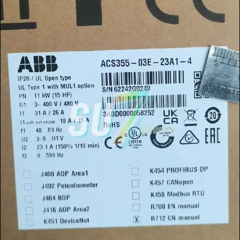 Convertisseur de fréquence ACS355-03E-23A1-4 neuf dans l'entrepôt