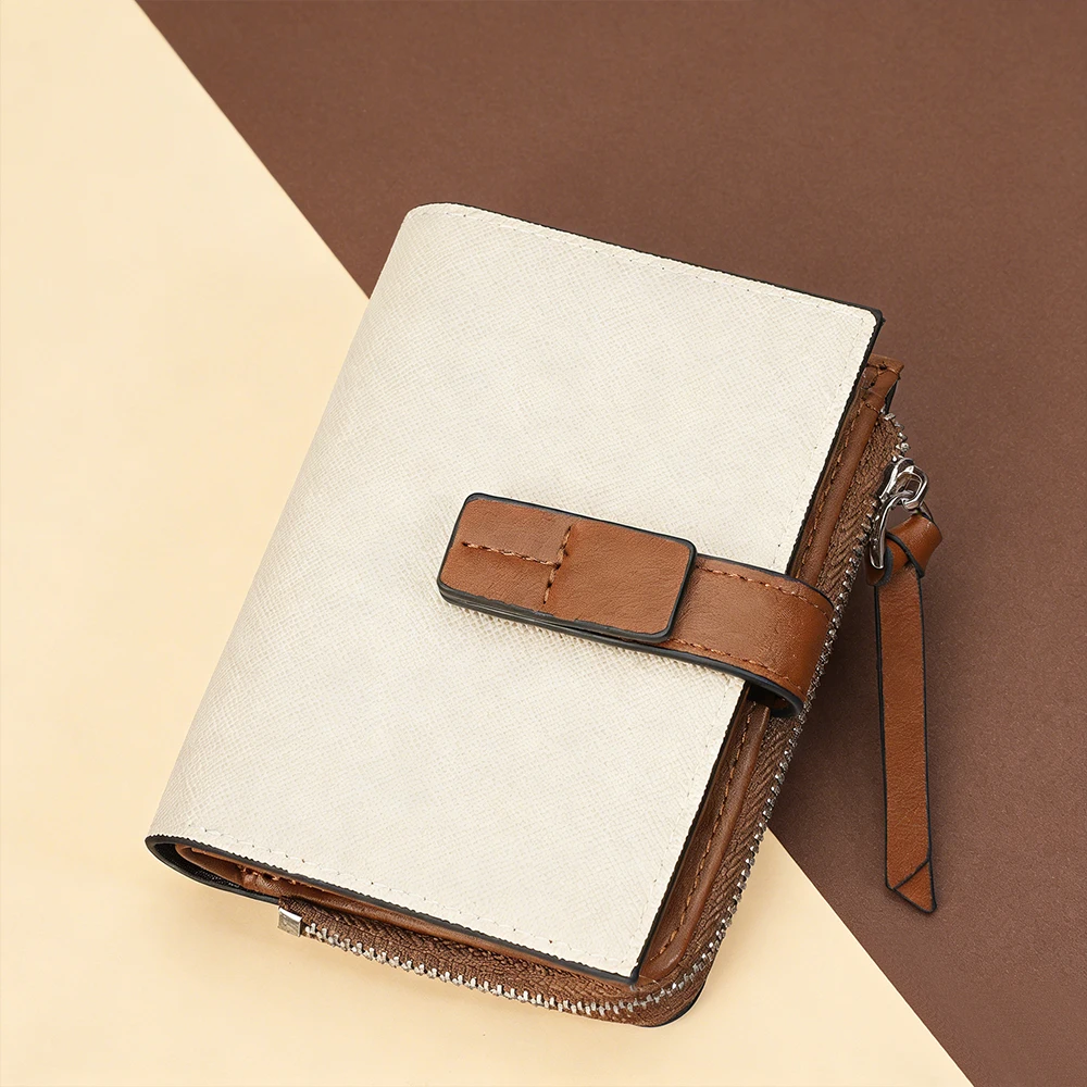 Baellerry Women's Fashion Short Wallet High Quality Snap Female Card Bag Multi-Card Slot Zipper Coin Pocket Purse for Girls