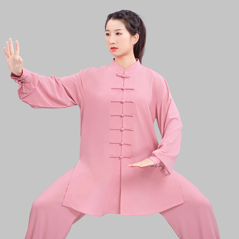 2025 Premium Women's Tai Chi Suit, Purple Stretch Cotton Baduanjin Uniform for Spring/Autumn Practice