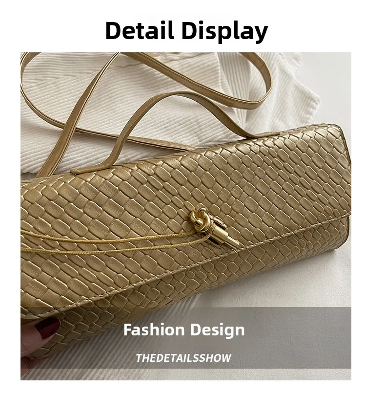 Bolso de Hombro Elegante con Textura Tejida, Estilo , Bolso de Mano para Cena, Bolso Cruzado para Mujer, Estilo Casua...