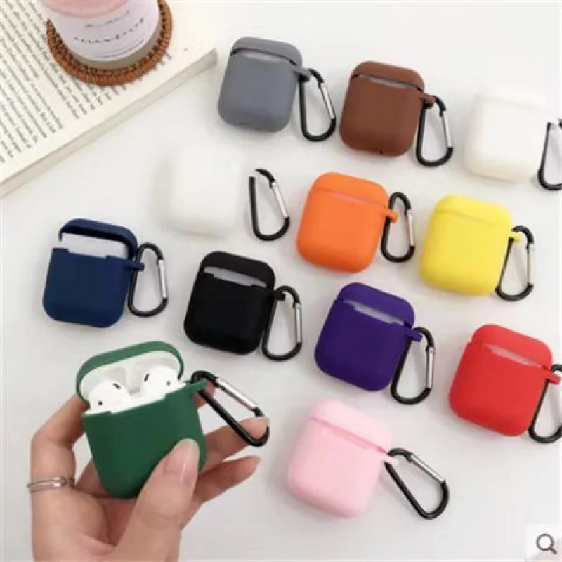 Étui AirPods 1/2 3 génération en Silicone souple, housse anti-rayures pour écouteurs AirPods Pro 2, avec coussinets d'oreille à boucle à crochet