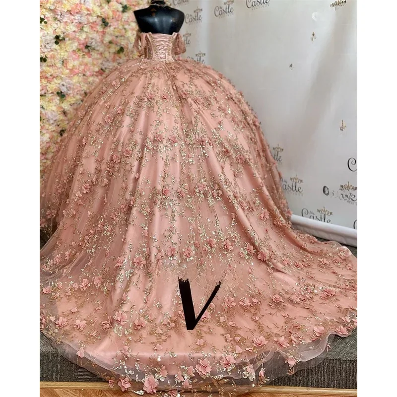 Exquisite Quinceanera Dresses Appliques Sequins Off the Shoulder Lace up Draped Vestido De 15 Quinceañeras Morado