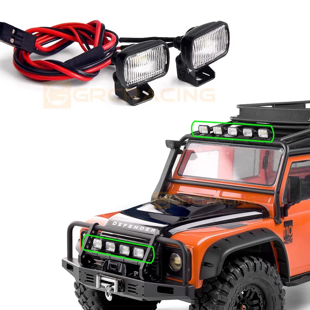 

For 1/10 Rc Car Trx4 Defender Bronco Trx6 Axial Scx10 D90 D110 15mm Square Led Lights Spotlight Searchlight Taillight G157nw