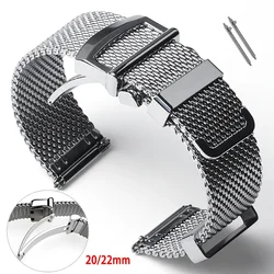 20mm 22mm Milanese Mesh Watch Band High Quality Stainless Steel Strap Quick Release Bracelet Men Women Wristband Folding Buckle