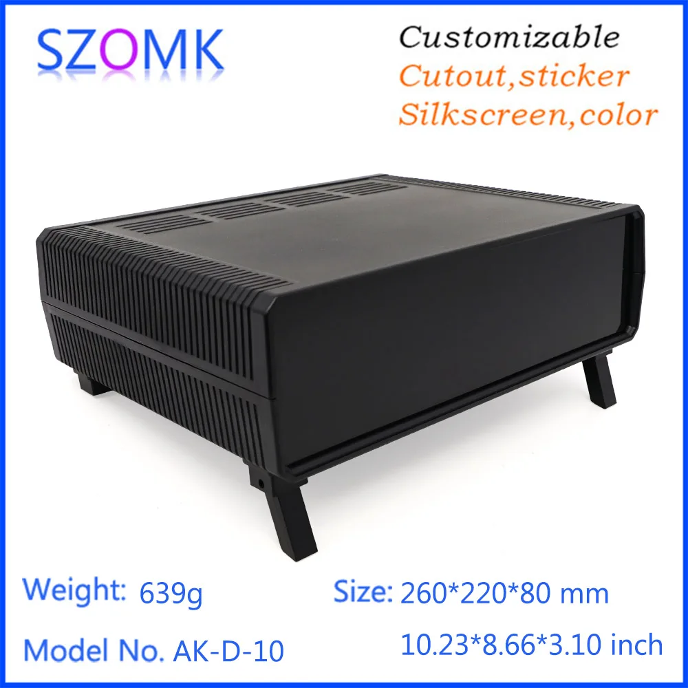 1Piece 260*220*80mm hot selling desktop plastic enclosure electrical plastic housing for power supply abs equipment enclosure