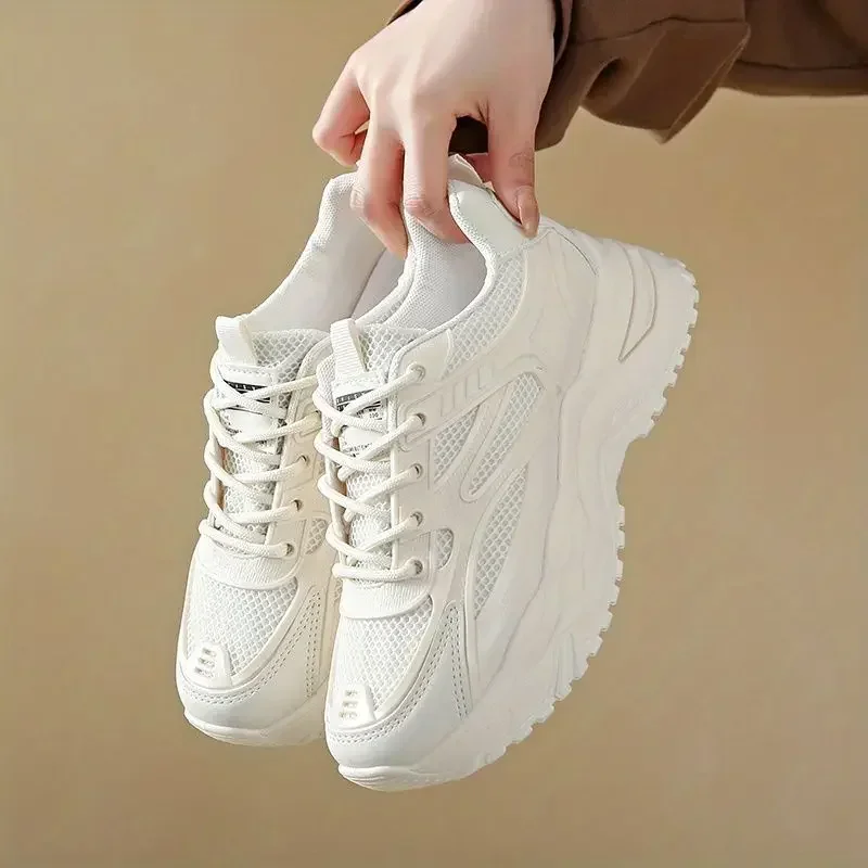 Korean Sneakers Shoes for Women Athletic Woman Footwear Sports Mesh Breathable 2024 New Vulcanized Shoe Cotton Trends H 39 Deals