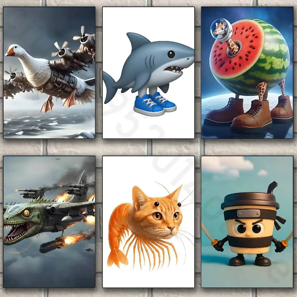 

Art B-Brainrot T-Tralalero Classic Poster Wall art print art suitable for living room bedroom bar parlor home decoration gift