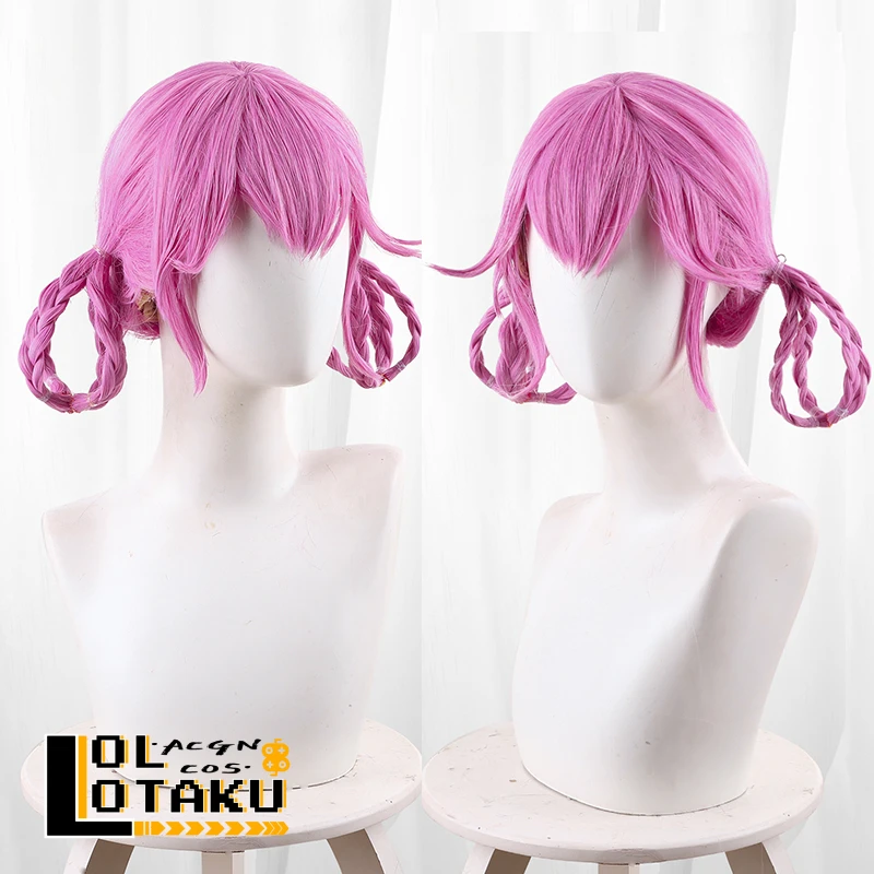 Lily Barriere Cosplay Wig Identity V Cheerleader Pink Braided Heat Resistant Synthetic Hair Halloween Party Role Play + Wig Cap