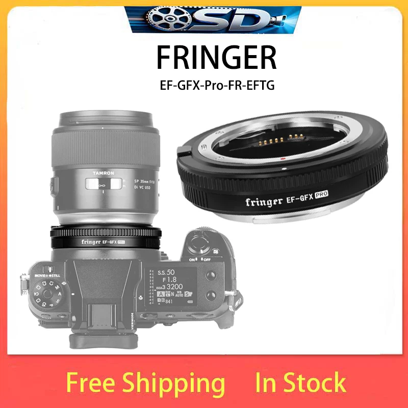 Fringer FR-EFTG1 EF-GFX Pro AF Mount Adapter Compatible For Canon EF Sigma Tamron EF Lens to Fuji GFX100 GFX100S