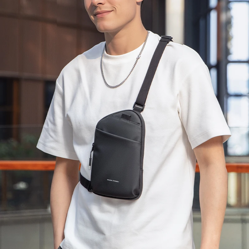 MARK RYDEN Men Mini Crossbody Phone Bag Anti-theft Multi-pocket Waterproof Oxford Travel Sling Pouch