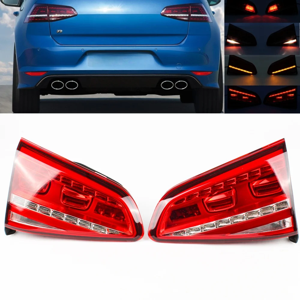 

Pair Inner Side Tail Lamp Rear Light With Bulbs 5G0945308D 5G0945307D For VW Golf 7 R 2013 2014 2015 2016 2017