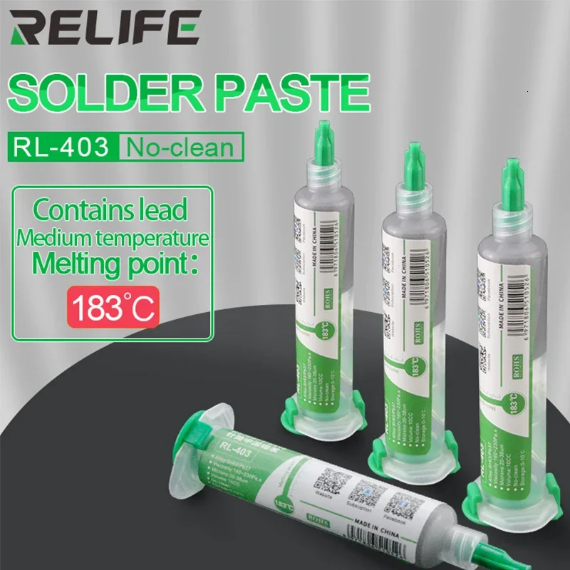 RELIFE-Seringa De Flux De Pasta De Solda Sem Limpo, RL-403, BGA, 183 Graus, 10CC, Sn63