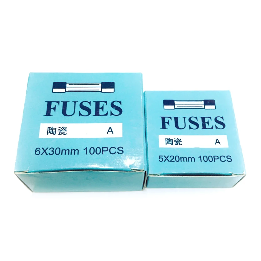 0.25A 0.5A 1A 1.5A 2A 2.5A 3A 3.15A 4A 5A 6A 6.3A 8A 10A 15A 16A 20A 30A 5*20/6*30MM Fast Blow Ceramic Fuse 250V