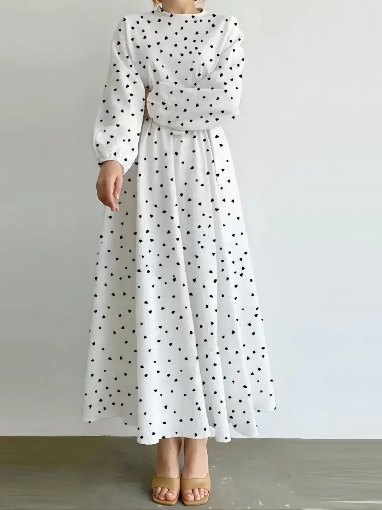 Eid Polka Dot abito musulmano per le donne Abaya marocco abiti da festa Ramadan Lace-up Abaya caftano Islam Dubai arabo abito lungo 2024