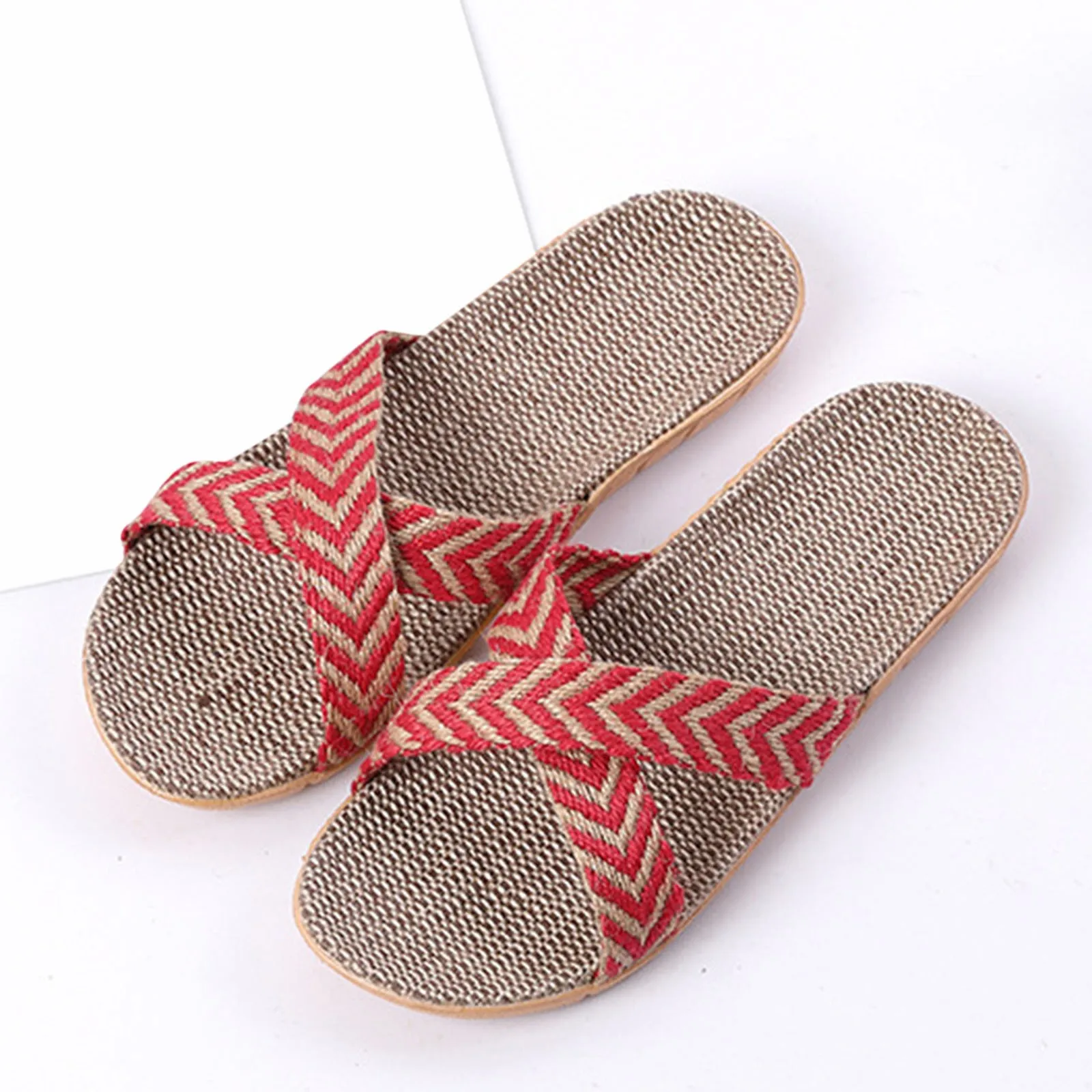 Slippers Fashion Ladies Oblique Stripe Women Breathable Bohemia Beach Slip On Shoes 2023 Fashion Casual Flats Women Slippers