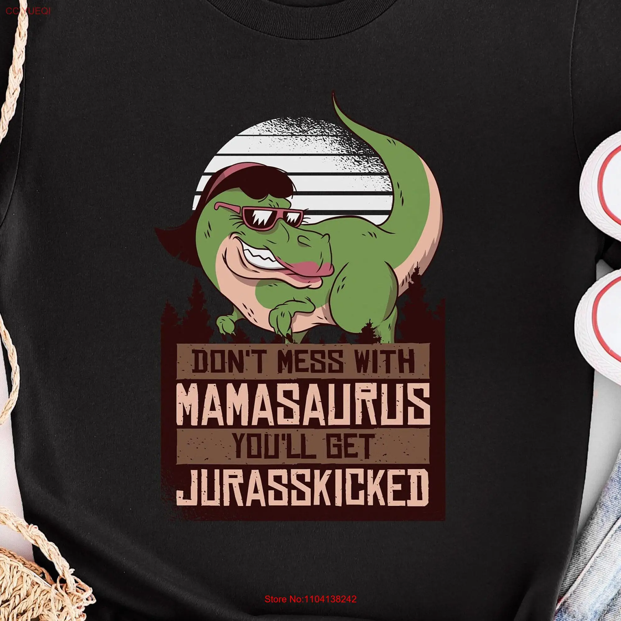 Jurasskicked T Shirt Dinosaur Mom Casual Wear Mother's Day Life Attire for Dino Loving Moms Mamasaurus