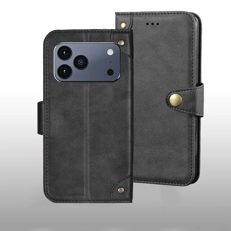 For Blackview Oscal Flat 3C Mini Case Metal Buckle Retro PU Leather Back Case For Blackview Oscal Flat 3C Mini Conque Fundas