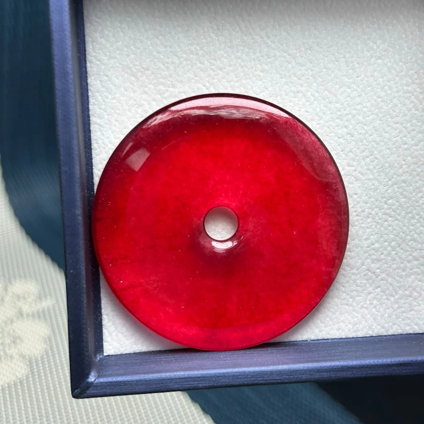 Nature ice red jade Jadeite Bread safety Buckle Pendant&Necklaces