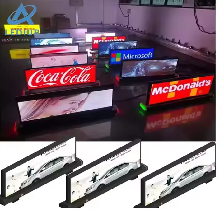 LEDIUP Full Color Taxi Roof LED Advertising Display Screen Supports WiFi Video GP=S Positioning Roof Light Screen