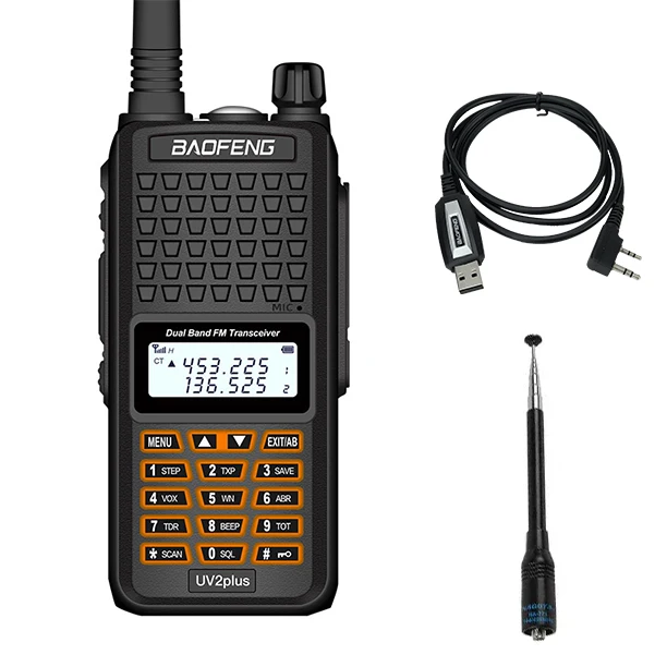 

Best Baofeng BF-UV2Plus Waterproof Walkie Talkie Long Range 10km Baofeng UV2PLUS Dual Band Ham Radio HF Transceiver UHF VHF