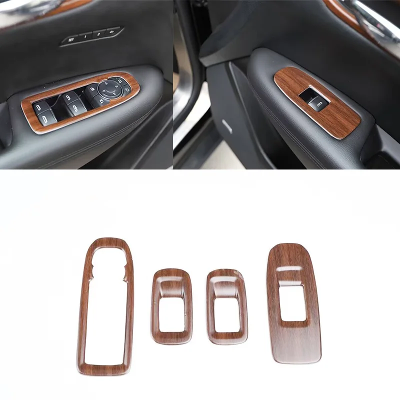 For Cadillac XT5 2016-2023 Plastic Wood Grain Style Decoration Accessories Car Interior Center Console Gear Shift Trims Stickers