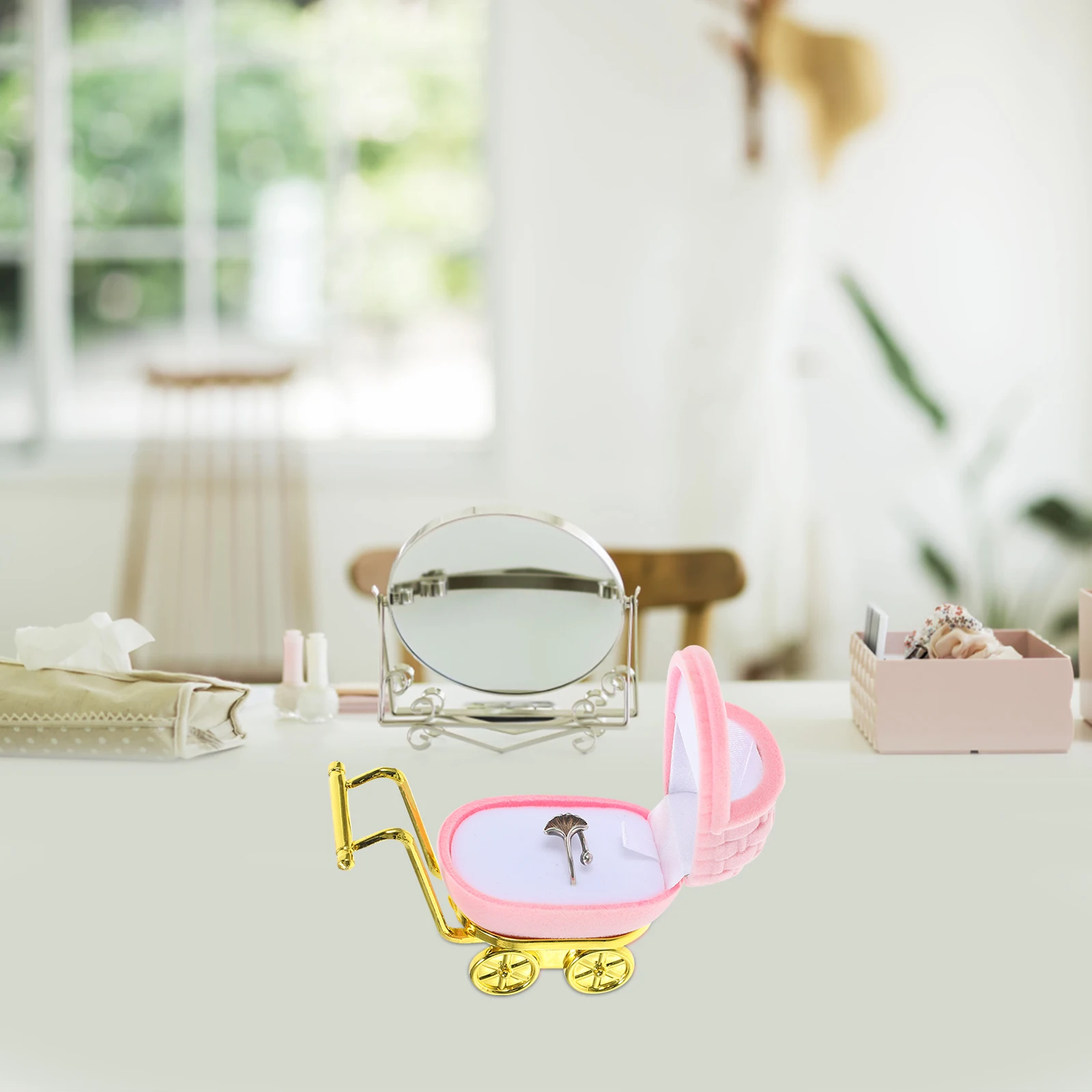 

Jewelry Box Small Ring Holder For Engagement Wedding Proposal Ring Storage Case For Necklace Earrings Bracelet Gift