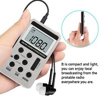 Mini AM/FM Radio With LCD Display & Earphone & Rechargeable Battery Portable Dual Band Stereo Pocket Tiny Digital Radio Receiver