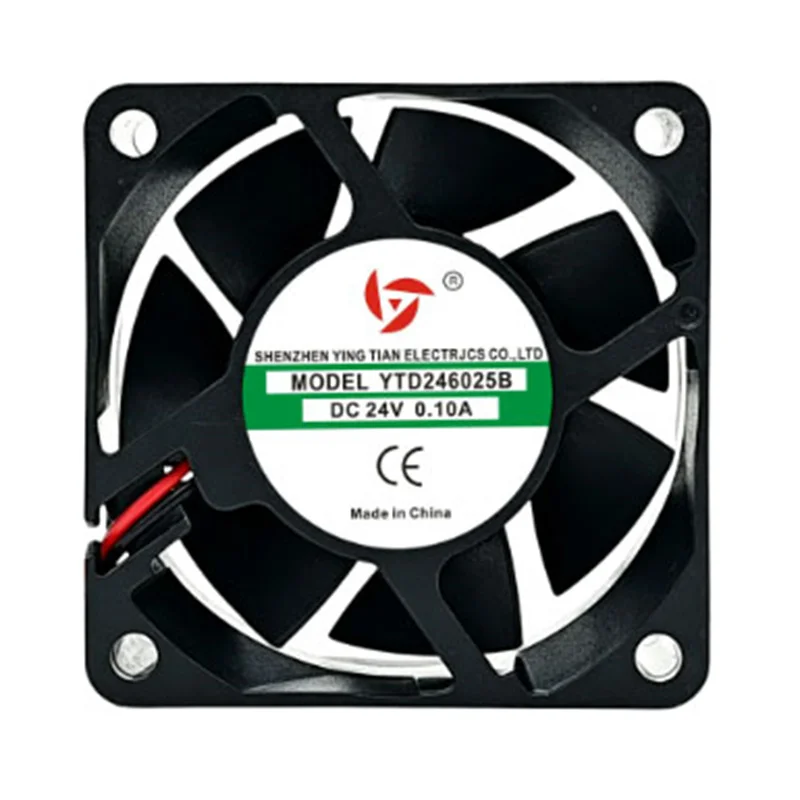 6025 Axial Fan YTD246025B 60x60x25mm DC 24V 0.10A 2Wire Long Life Quiet Ventilation Fan for Network Switch 3D Printer Enclosure