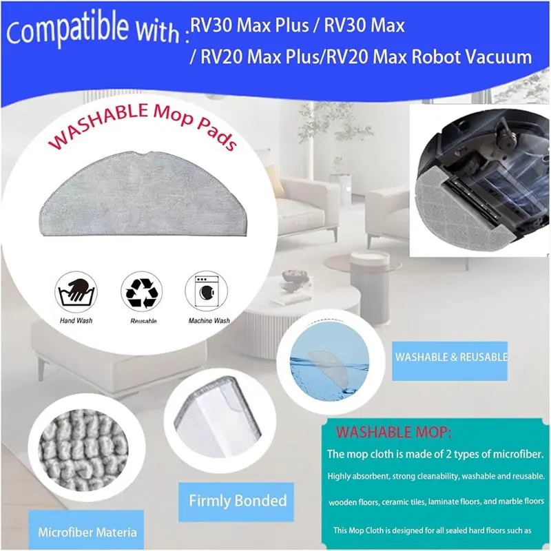 AC39-For Tapo RV30 Max Plus/RV30 Max/RV20 Max Plus/RV20 Max مجموعة ملحقات-قطع غيار مكنسة الروبوت #6