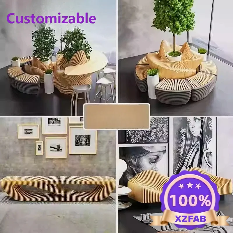 Factory Direct 2026 Wooden slice special-shaped seat Commercial block Creative rest area Art slice Anticorrosive wood Solid wood