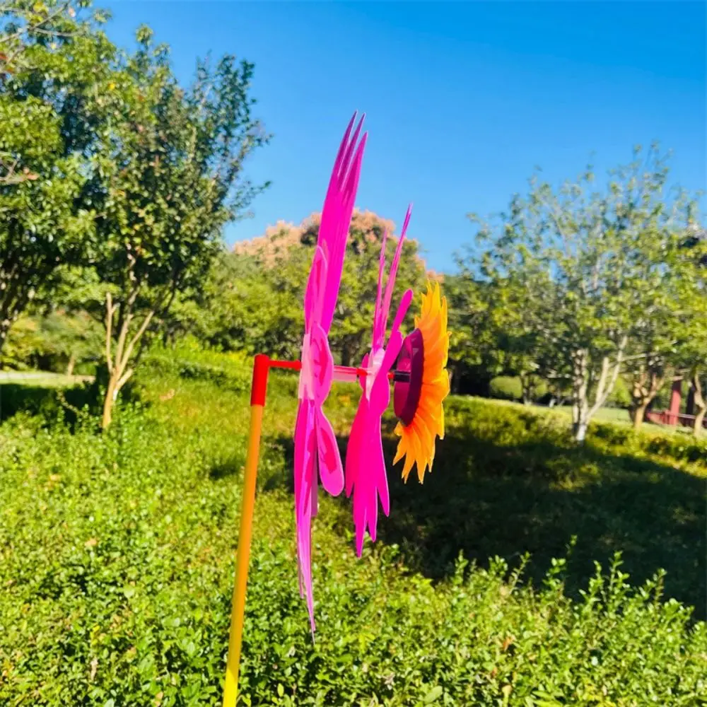 Multistyles Sunflower Windmill PVC Diameter 36cm Rotating Sunflower Stake Standing Lawn Flower Pinwheel