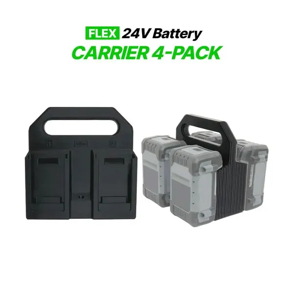 4‑Slot Portable Battery Caddy Compatible with FLEX 24V Power Tool Battery Carrier with Driver Bit Storage Workshop Organizer