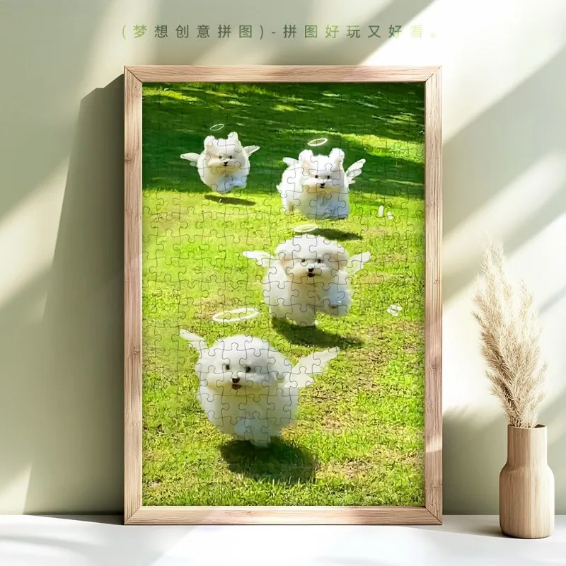 300/500 Custom Photo Jigsaw Puzzle for Personalized Characters Pets or Special Moments Dog Cats Pet Wooden Puzzles with Gift Box