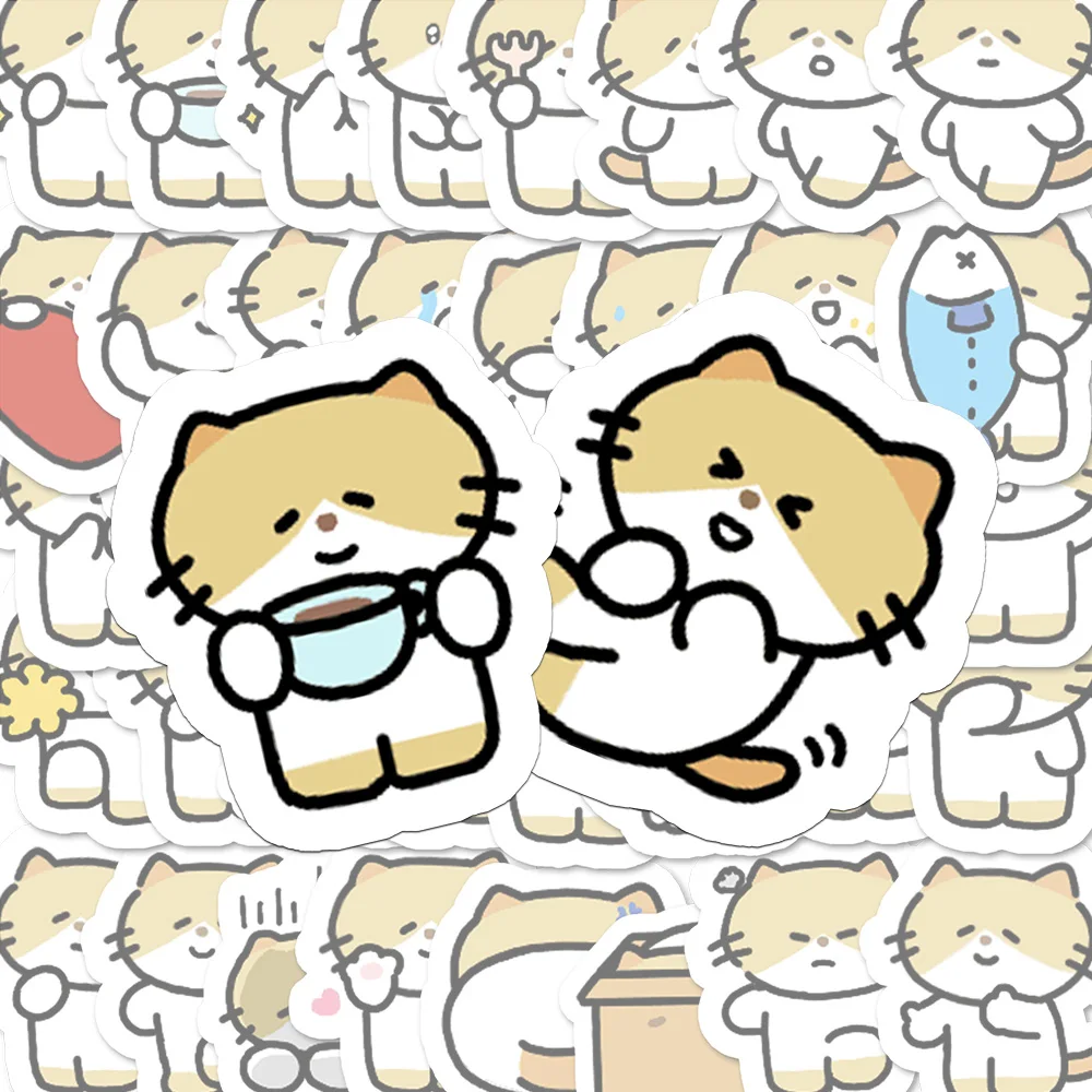 

40pcs Cute Funny Cartoon lazycat Sticker Favor Gift for Kids Skateboard Suitcase Guitar Kettle Deco Waterproof Phone Case