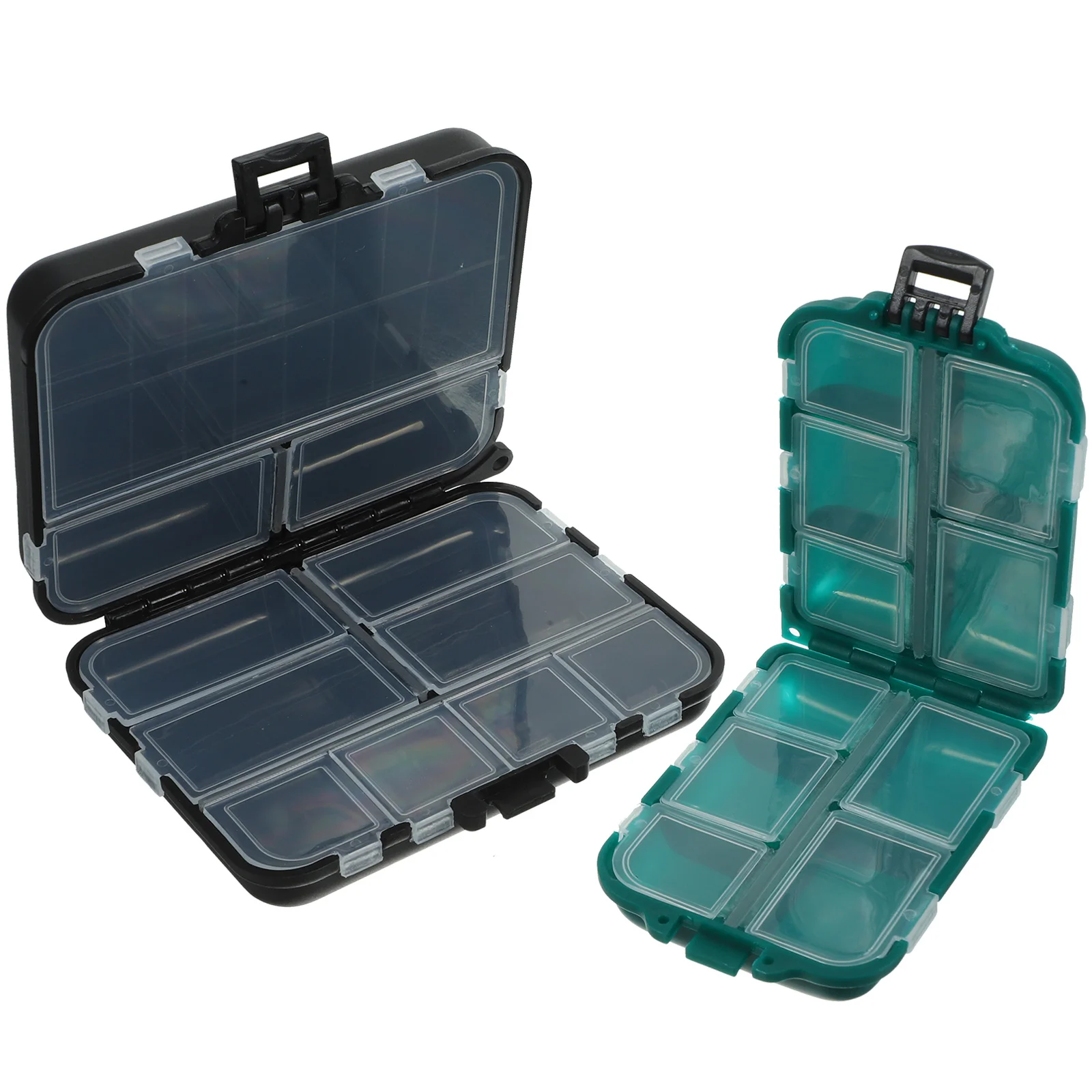 

2 Pcs Lures Fishing Bait Double Layer Gear Box Storage Accessory 2pcs Accessories Boxes Plastic Tackle Case